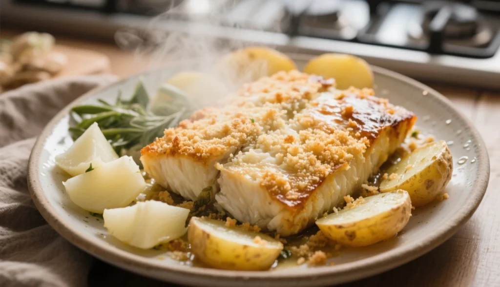 Receita de Bacalhau Tradicional ao Forno com Batatas