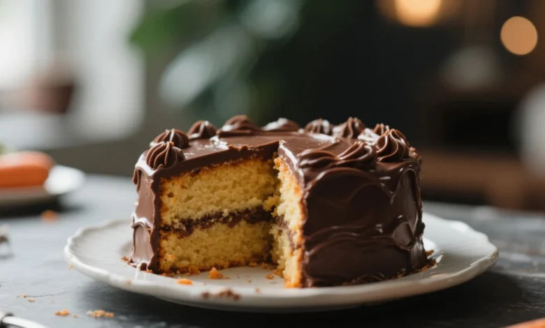 Bolo de cenoura cobertura chocolate fofinho