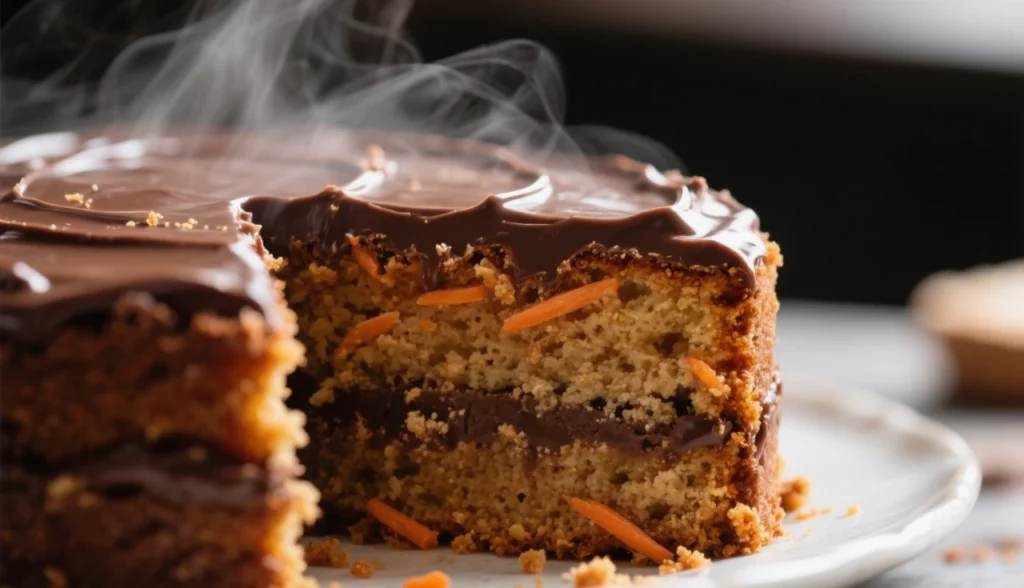 Bolo de cenoura com cobertura de chocolate