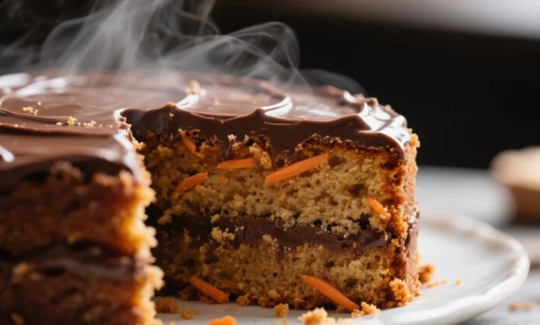 Bolo de cenoura com cobertura de chocolate