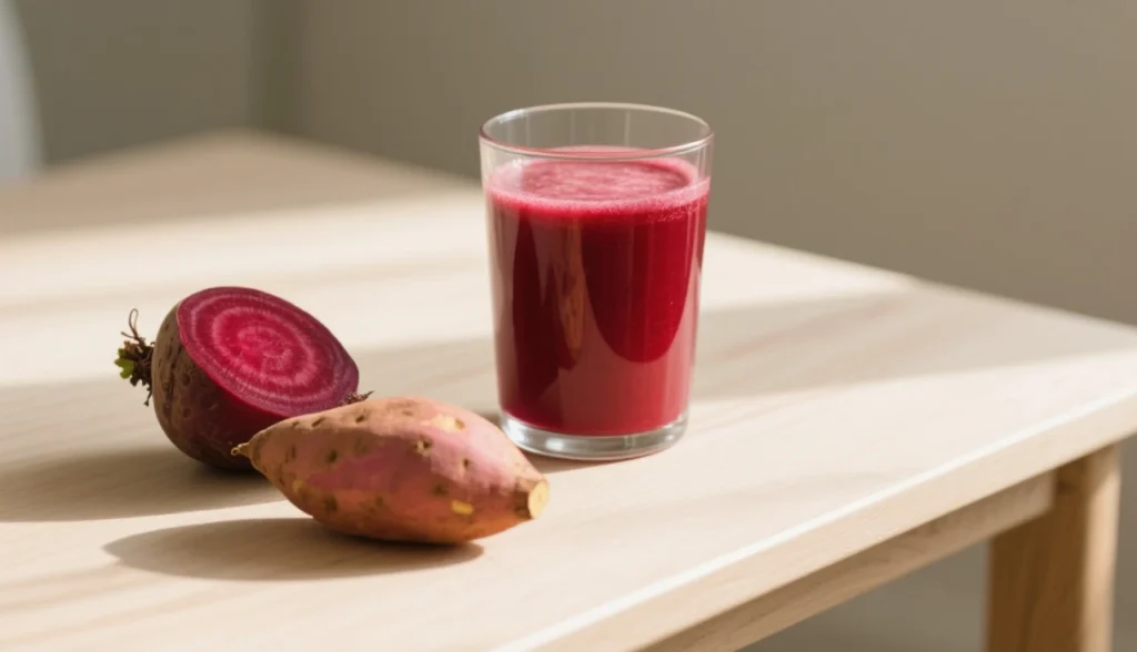 Suco de beterraba com batata doce