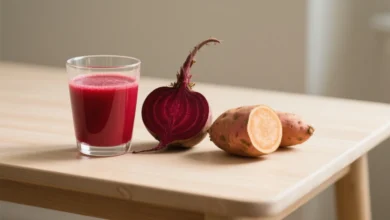 Suco de beterraba com batata doce
