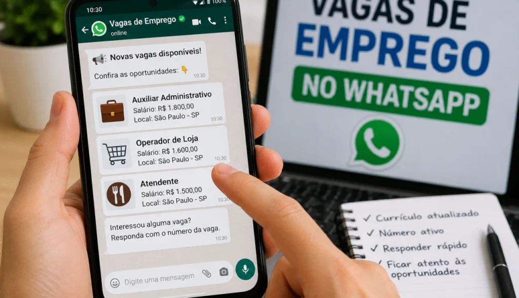 Como Receber Vagas de Emprego pelo WhatsApp